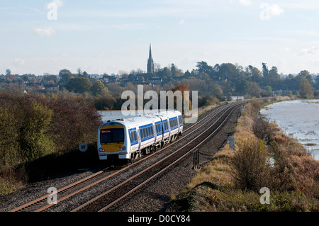 Chiltern Railways class 172 train near King`s Sutton, Northamptonshire, UK Stock Photo